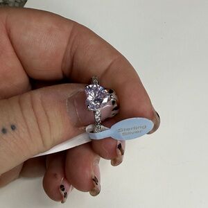 Sterling Silver Pink Gemstone Ring